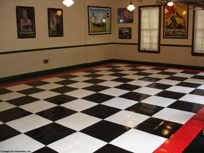 RaceDeck TuffShield Garage Floor Tile - Red and Graphite
